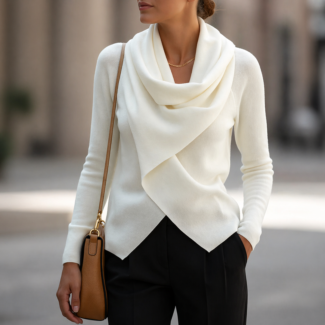 Mia | Draped Cowl Neck Top