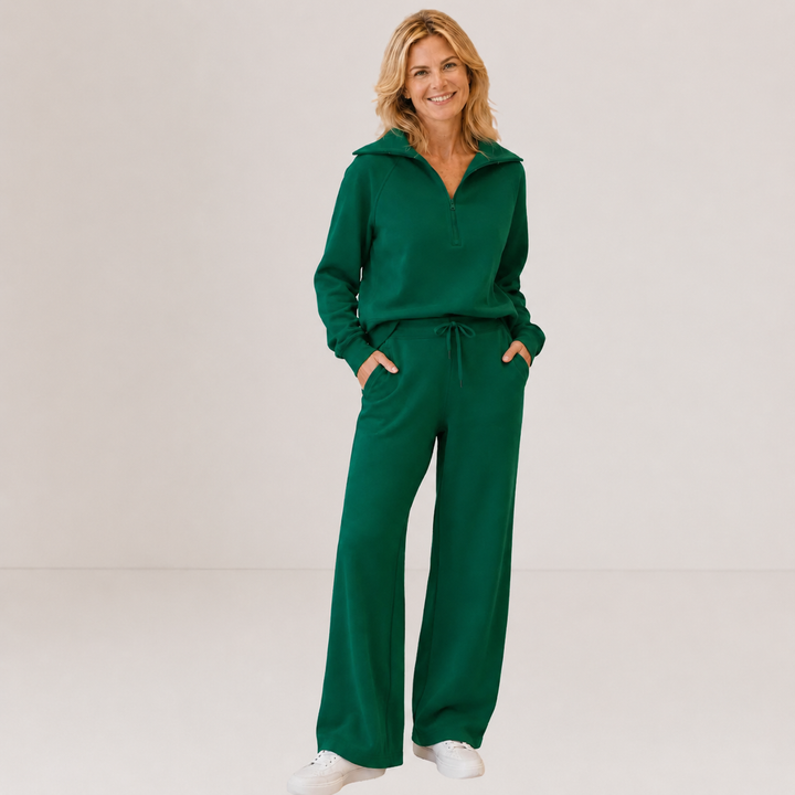 RANDI™ – Cozy Zip-Up Wide Leg Sweatsuit Set