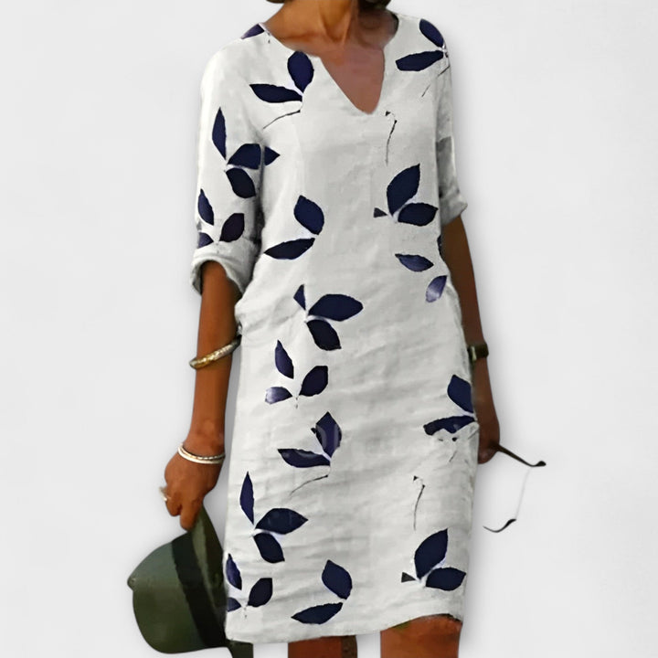 Sarah| Leaf Print Dress
