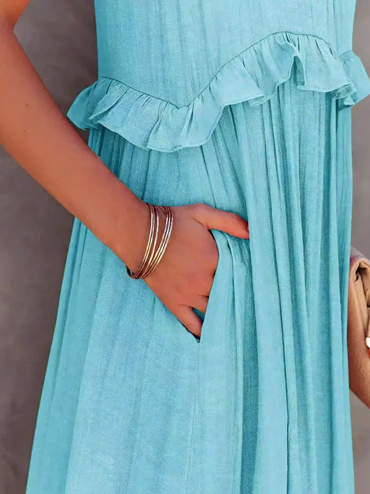 Robyn | Halter Ruffle Maxi Dress