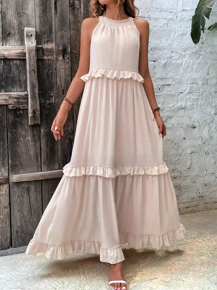 Robyn | Halter Ruffle Maxi Dress