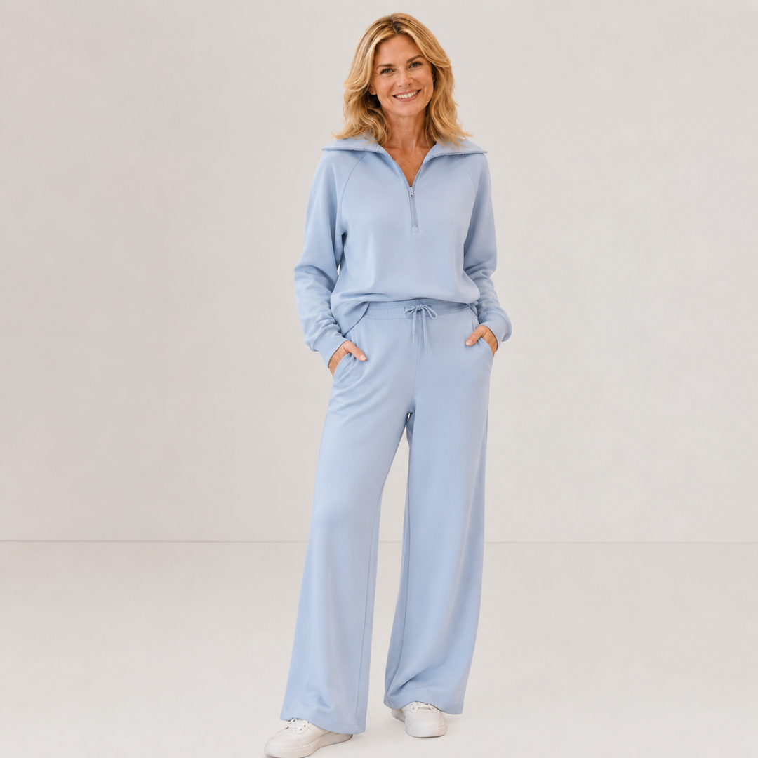 RANDI™ – Cozy Zip-Up Wide Leg Sweatsuit Set