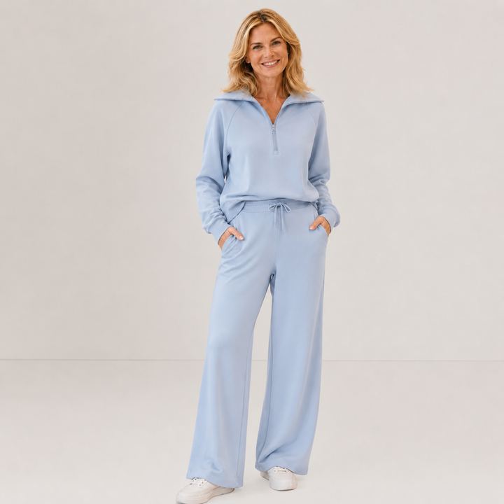 RANDI™ – Cozy Zip-Up Wide Leg Sweatsuit Set
