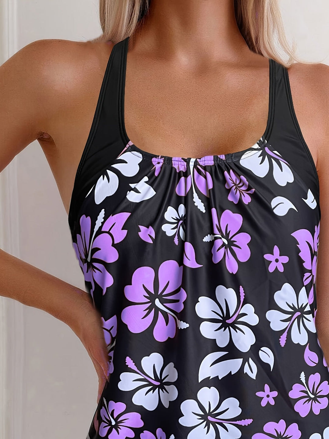 Elina | Floral Print Tankini Set