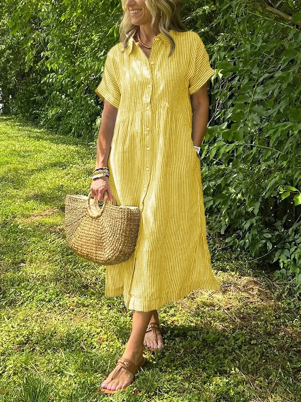 Amber | Elegant Striped Dress