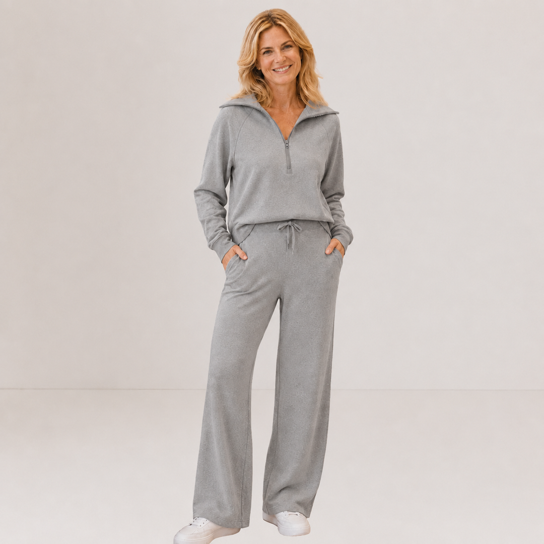 RANDI™ – Cozy Zip-Up Wide Leg Sweatsuit Set