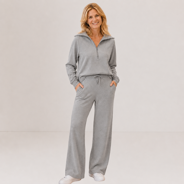 RANDI™ – Cozy Zip-Up Wide Leg Sweatsuit Set