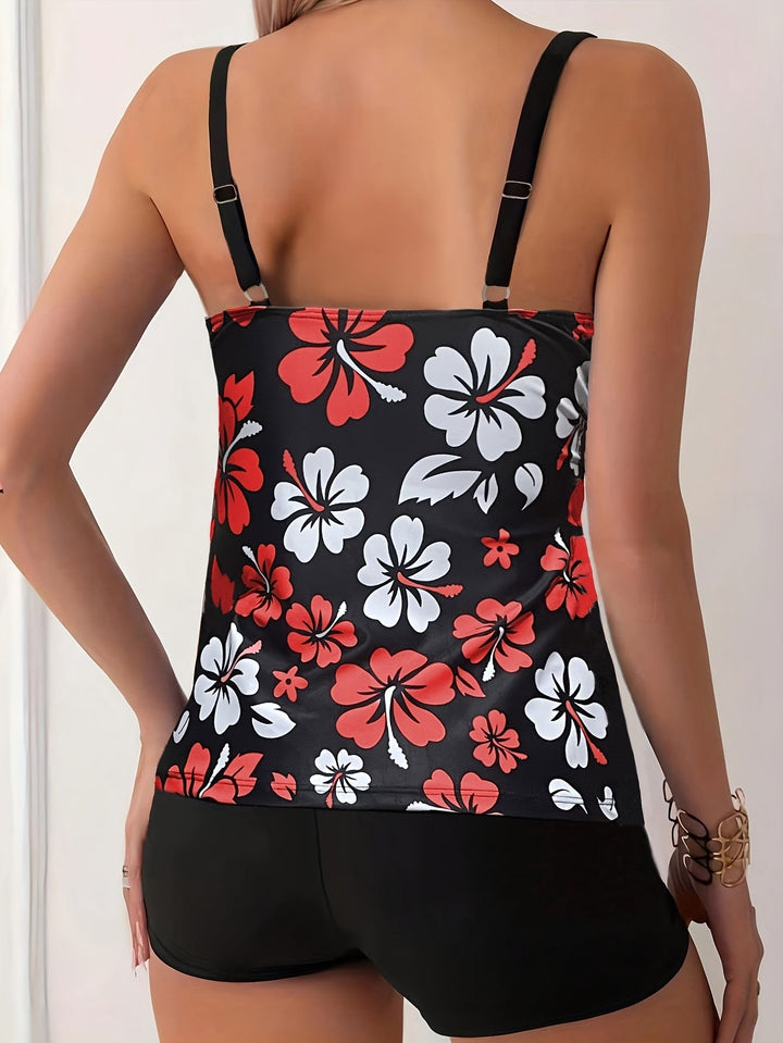 Elina | Floral Print Tankini Set