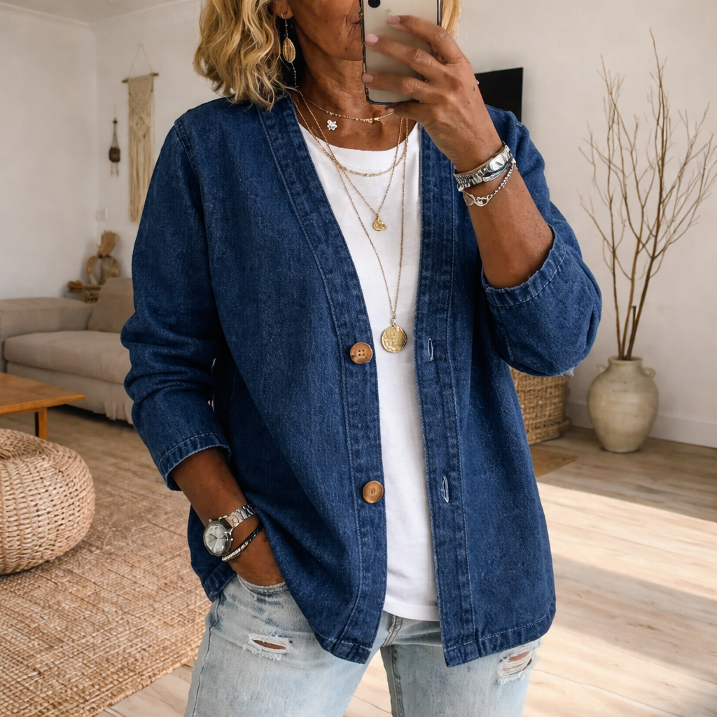 Dariah | Denim Button Coat