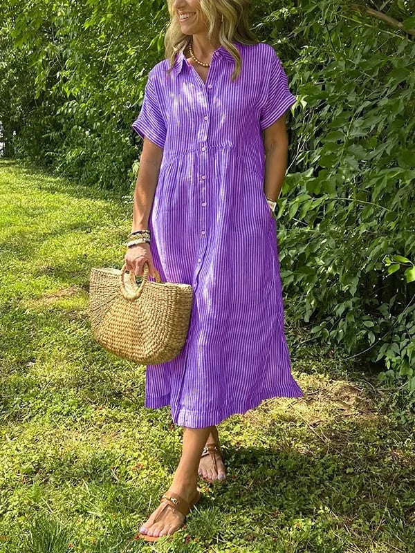 Amber | Elegant Striped Dress