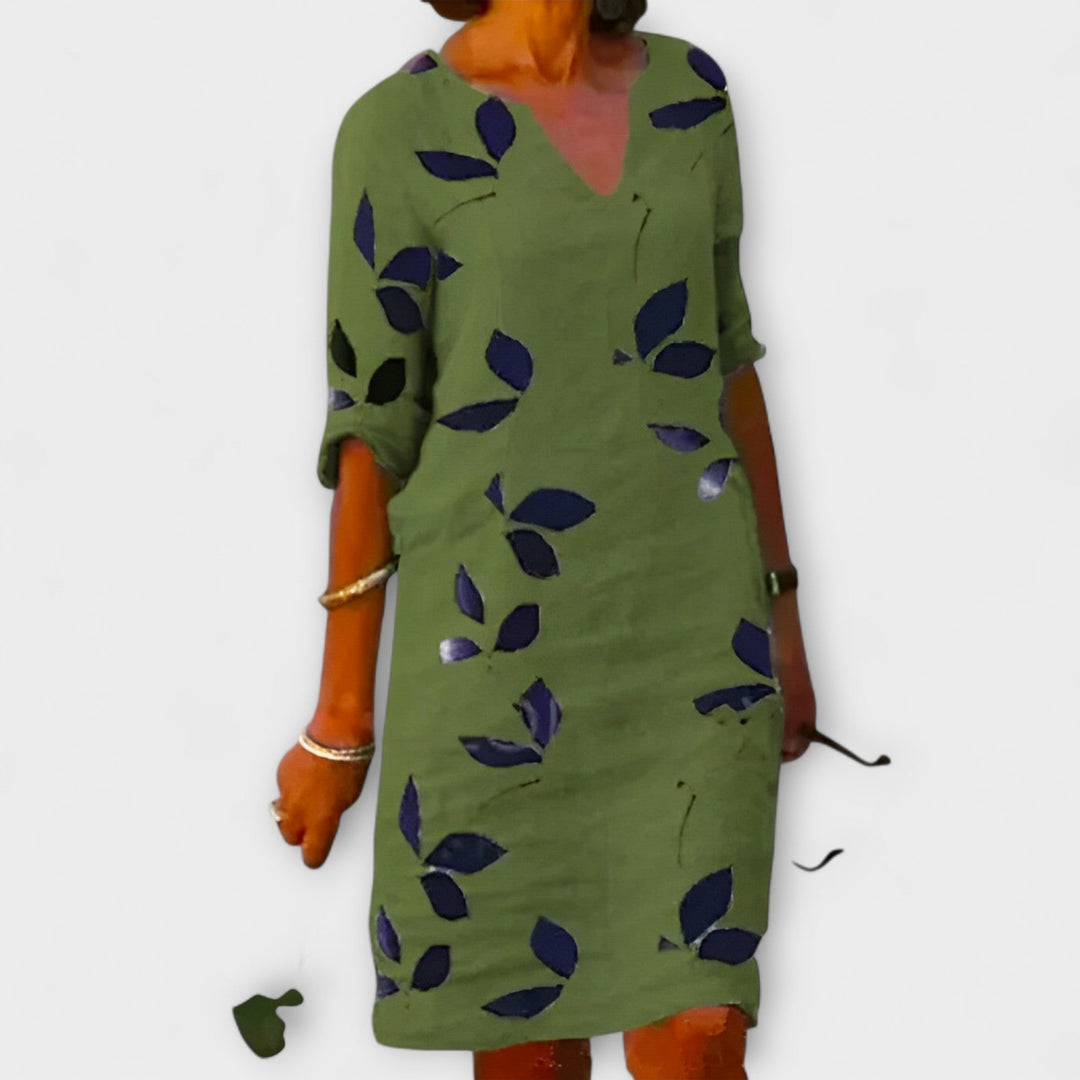 Sarah| Leaf Print Dress