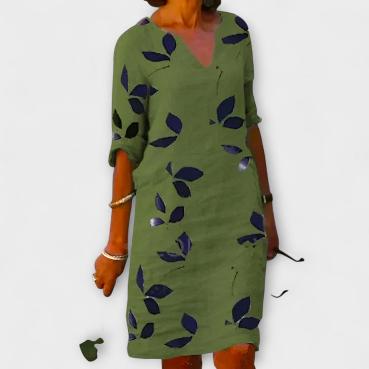 Sarah| Leaf Print Dress
