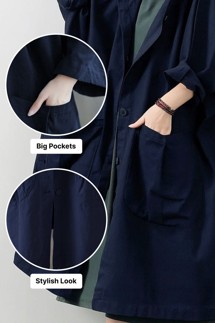 Indigo | Oversized Windbreaker Jacket